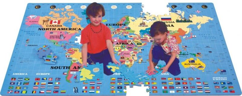 Pasaules kartes puzzle spēle